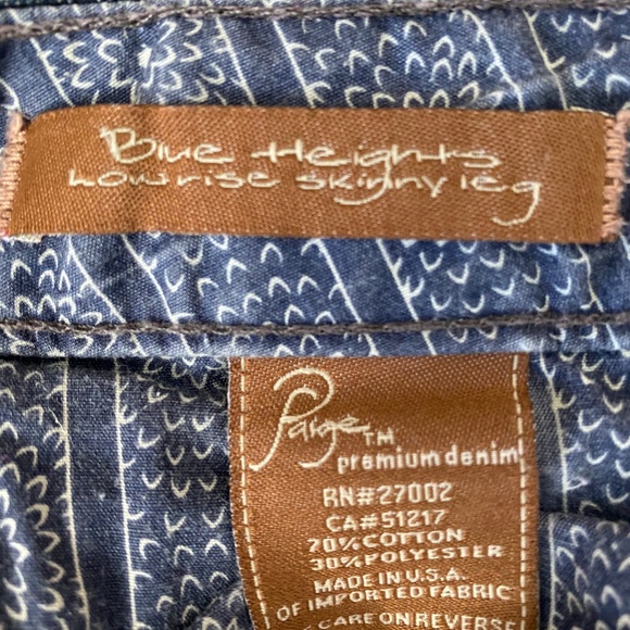 PAIGE Blue Heights Lowrise Skinny Jeans - Picture 4 of 6